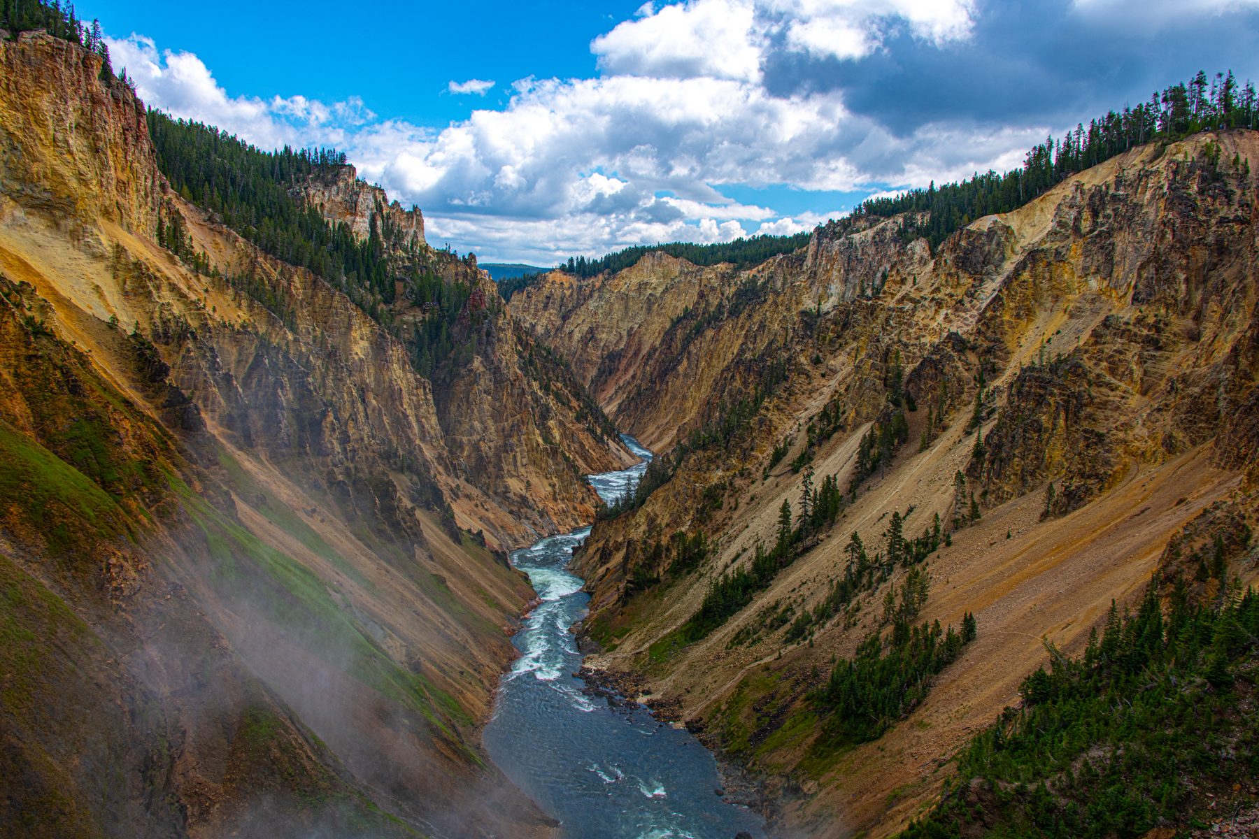 Grand Canyon of the Yellowstone with river below