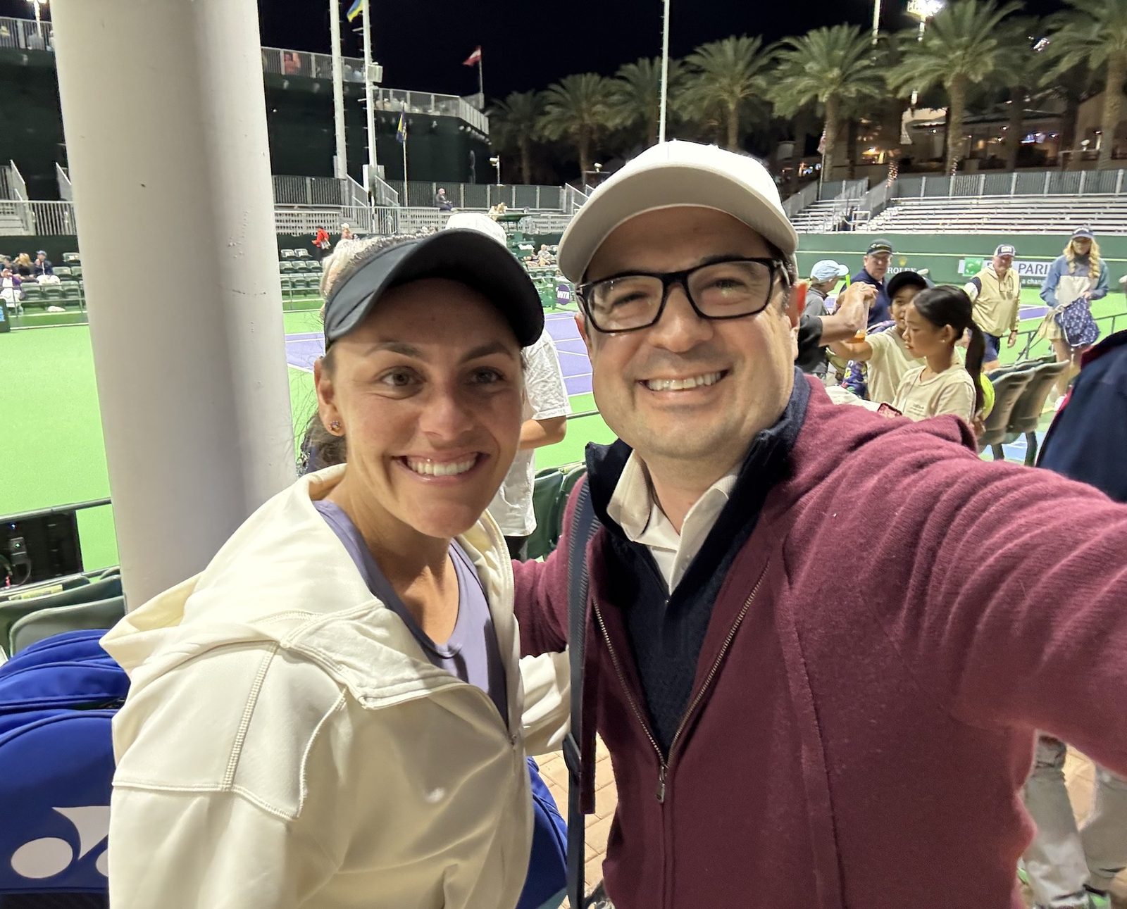 Christopher Beltran with a player at a tour stop