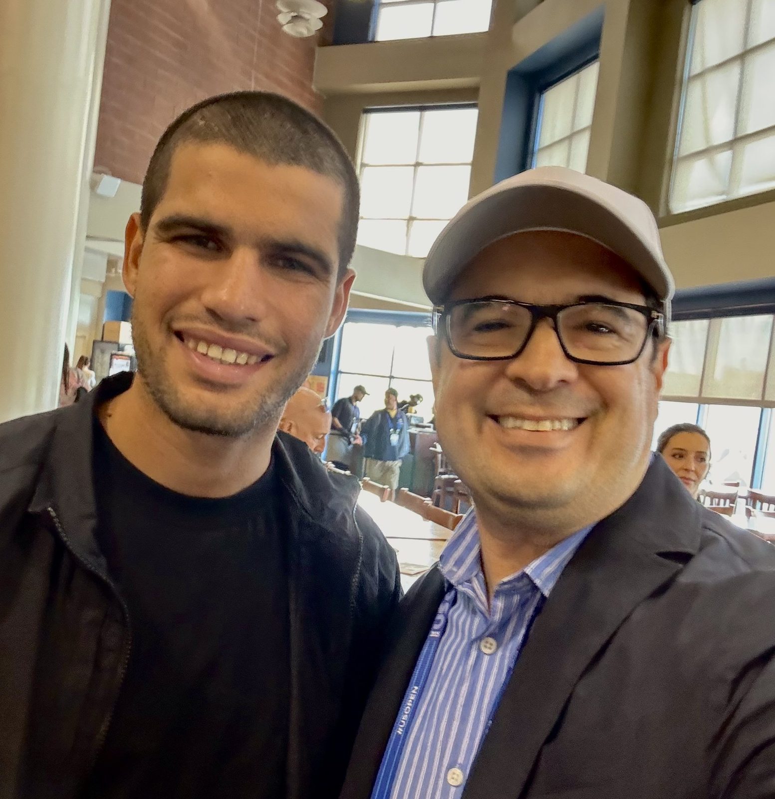 Christopher Beltran with Carlos Alcaraz at the US Open