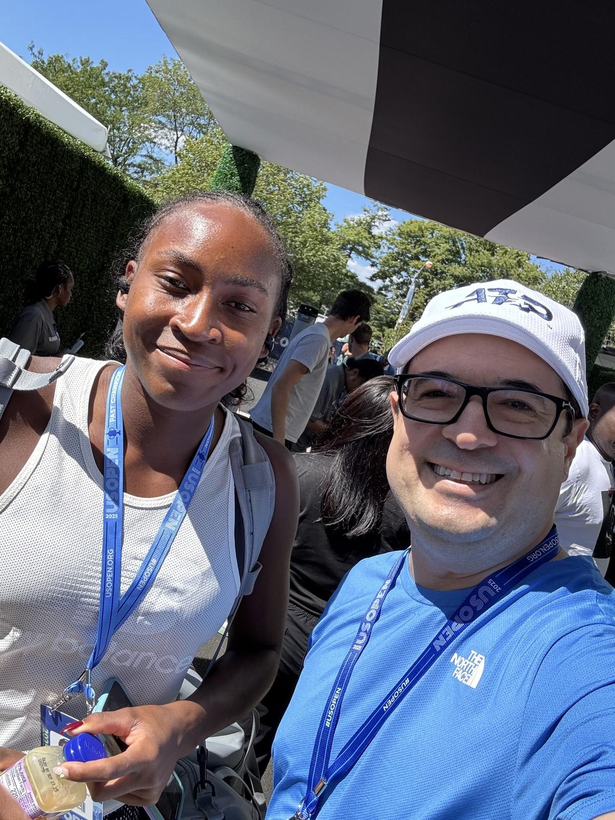 Christopher Beltran with Coco Gauff at the US Open