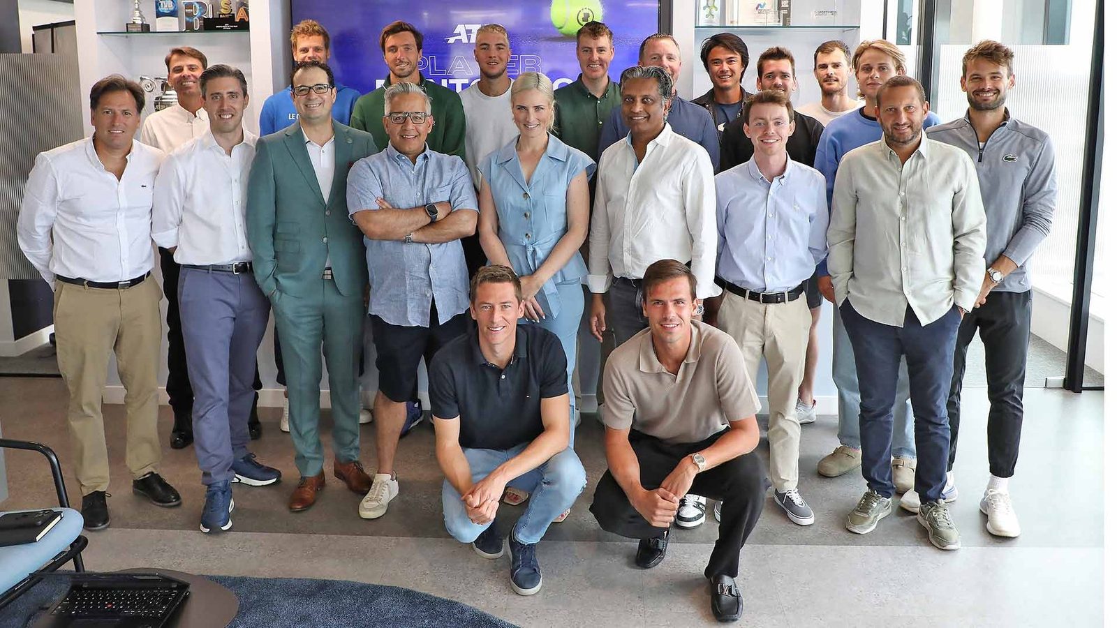 The founding cohort of mentors and players at the programme launch, Wimbledon 2024