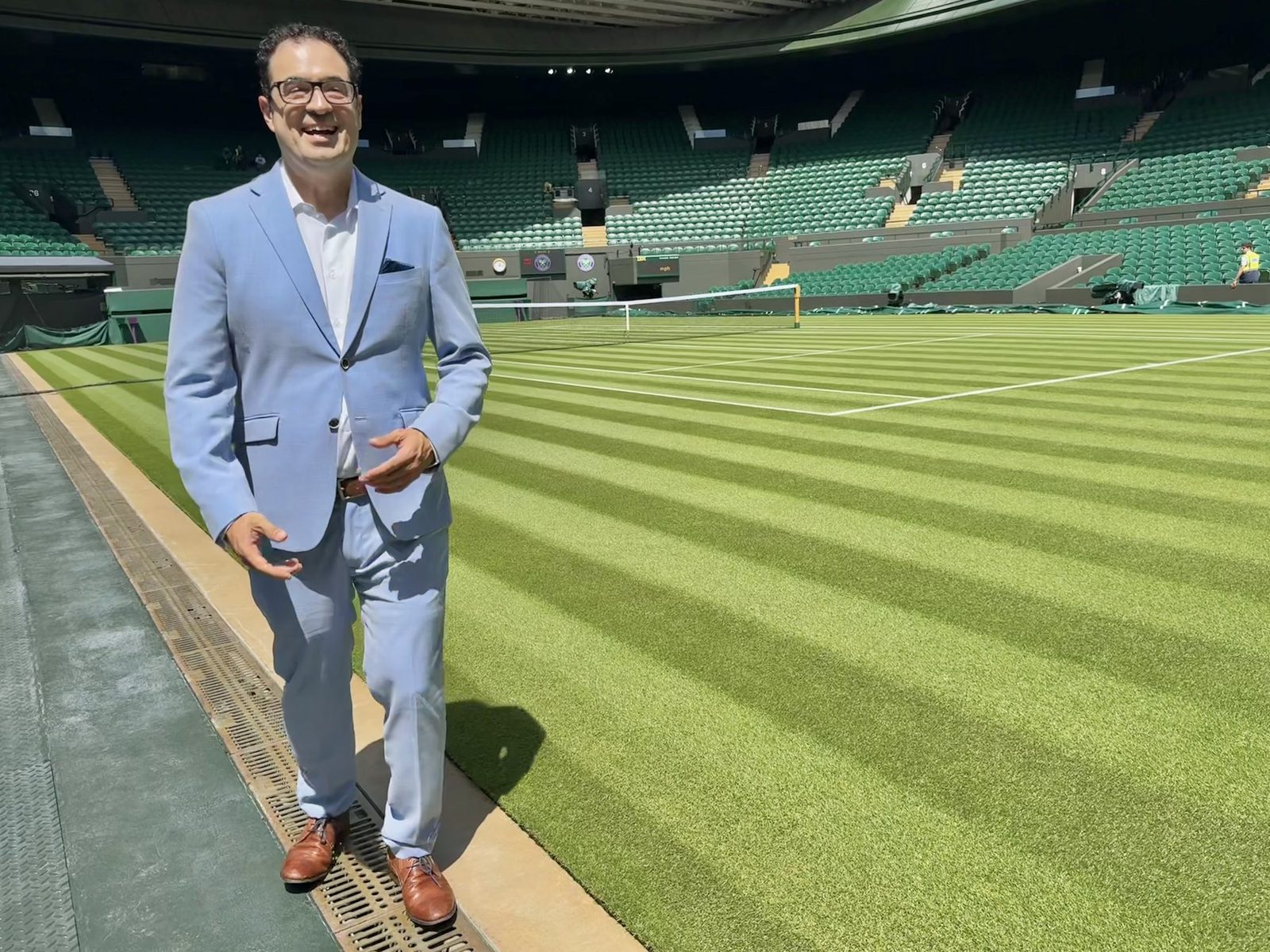 Christopher Beltran court-side at Centre Court, Wimbledon