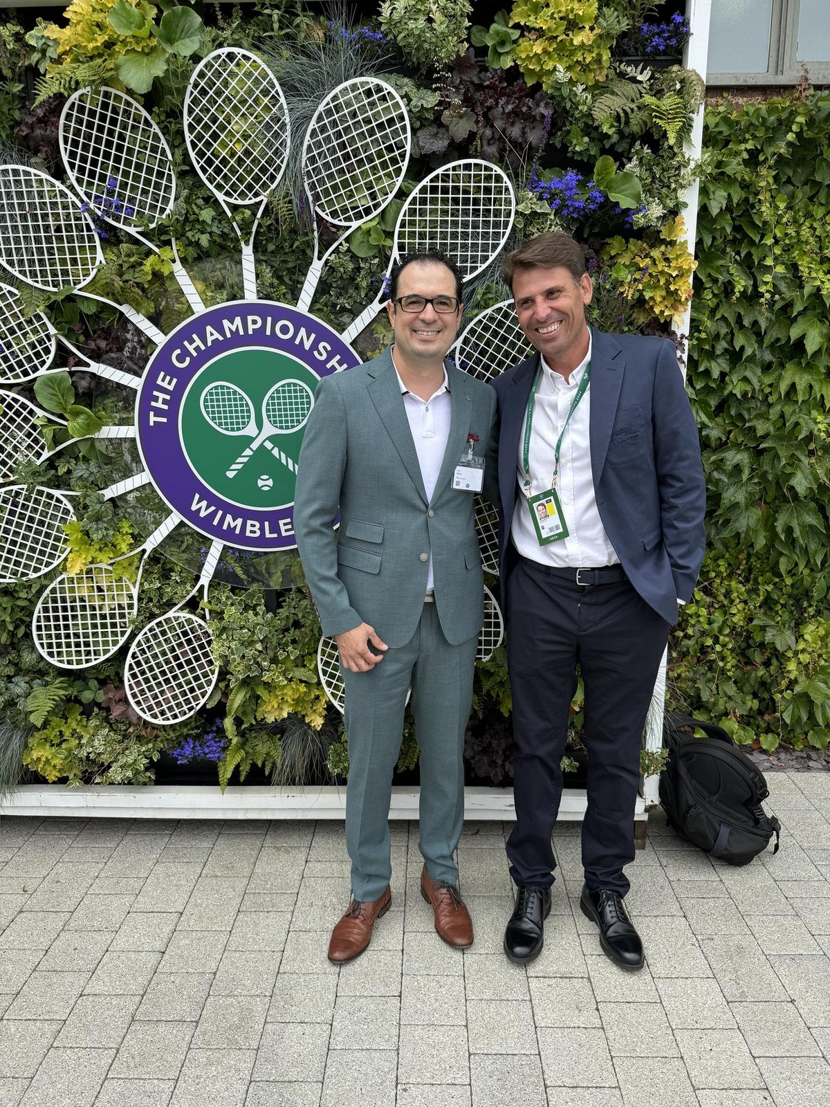 Christopher Beltran at the All England Club racquet wall